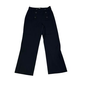 Kate Spade Wide Leg Nautical Wool Navy Blue Pants Trousers Size 4 Business
